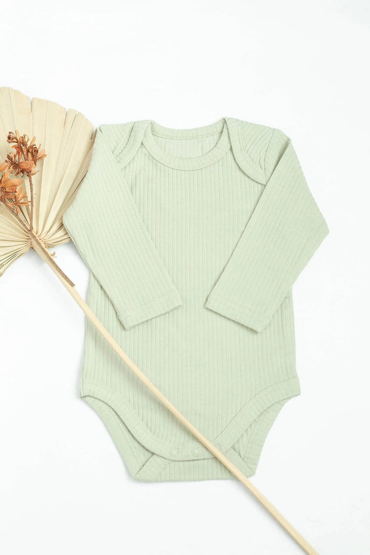 Baby Organic cotton bodysuit ribbed cotton long sleeve