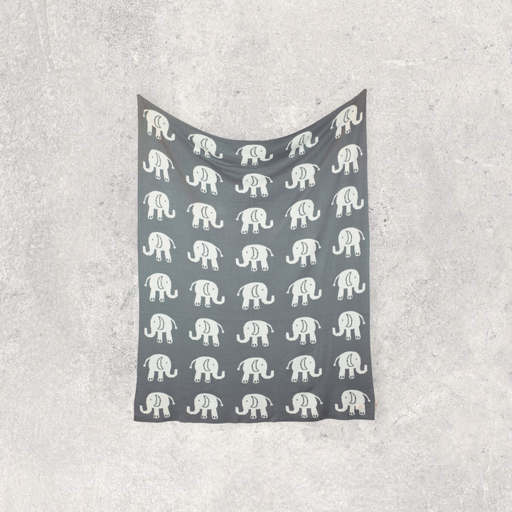 Elephant Love Organic Cotton Baby Blanket and Burp Cloth Set