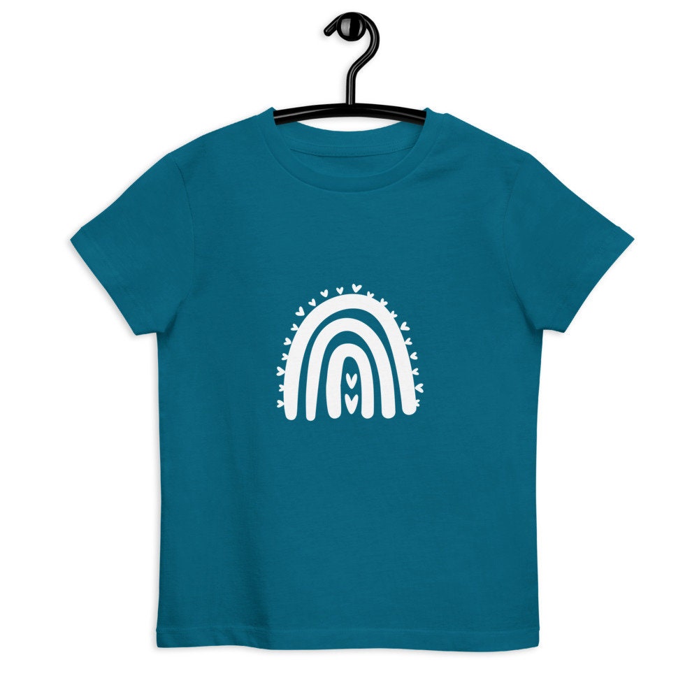 Kids Organic cotton  t-shirt, rainbow t shirt, kids t shirt, summer tees