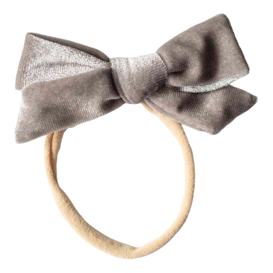 3" Gray Velvet baby Girl Bow Headbands, Baby Shower Gift, infant headband, newborn velvet bow, gifts for kids ,gender reveal