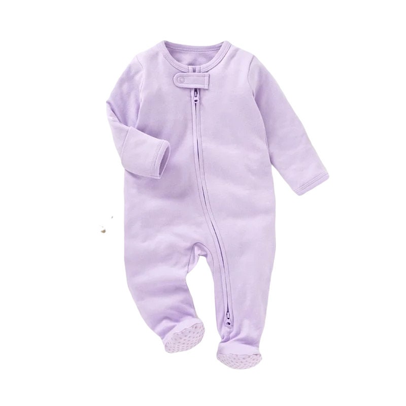 Baby 2 way Zipper footies 100% organic cotton , infant boy clothes soft breathable, coming home outfit baby girl, fall winter baby clothing