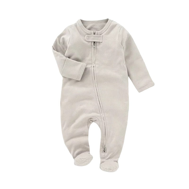 Baby 2 way Zipper footies 100% organic cotton , infant boy clothes soft breathable, coming home outfit baby girl, fall winter baby clothing
