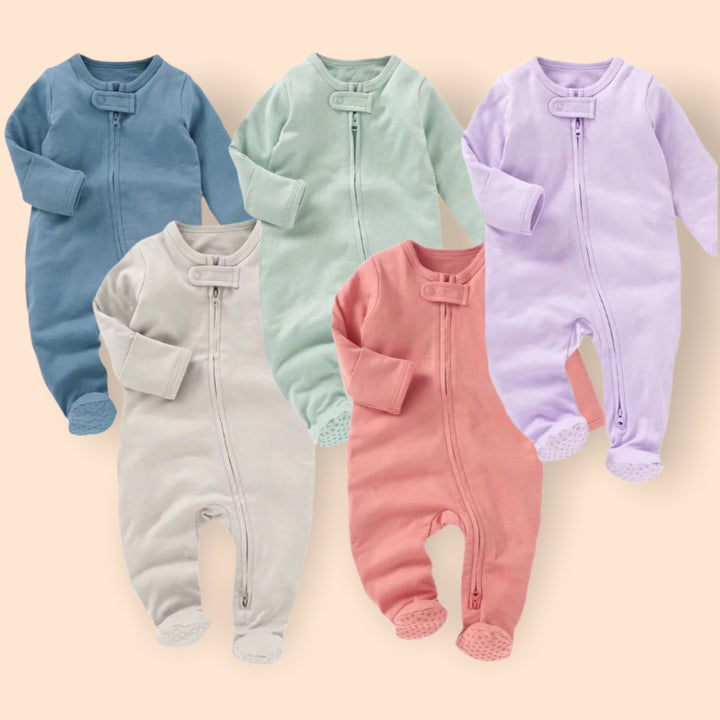 Baby 2 way Zipper footies 100% organic cotton , infant boy clothes soft breathable, coming home outfit baby girl, fall winter baby clothing