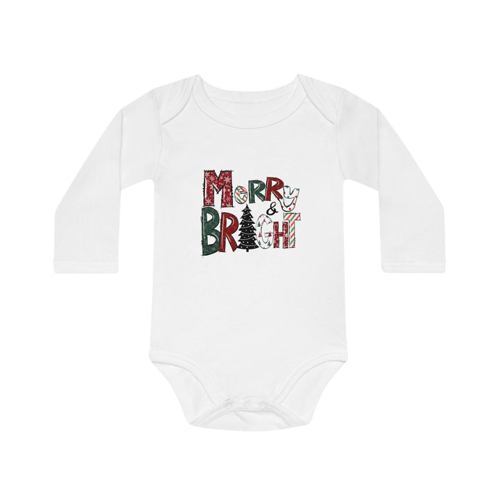 Christmas Baby Long-Sleeve Organic Bodysuit, baby shower gift, Unisex Baby Christmas Gift