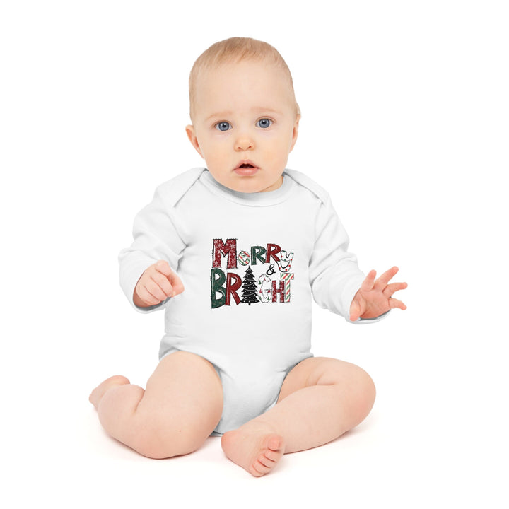 Christmas Baby Long-Sleeve Organic Bodysuit, baby shower gift, Unisex Baby Christmas Gift