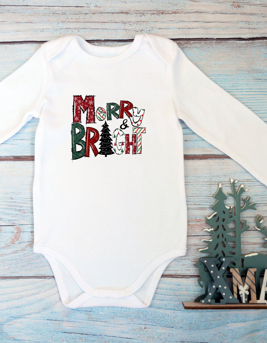 Christmas Baby Long-Sleeve Organic Bodysuit, baby shower gift, Unisex Baby Christmas Gift