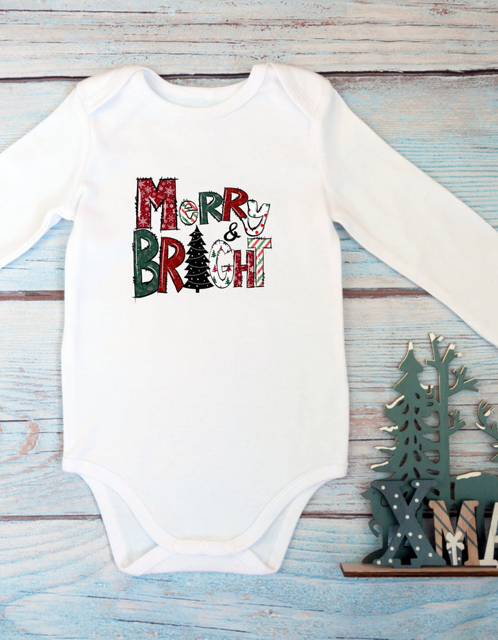 Christmas Baby Long-Sleeve Organic Bodysuit, baby shower gift, Unisex Baby Christmas Gift