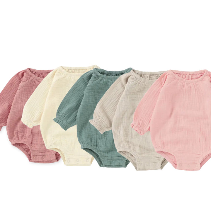 Organic Cotton Double Gauze Bubble Romper – Oversized Baby Romper