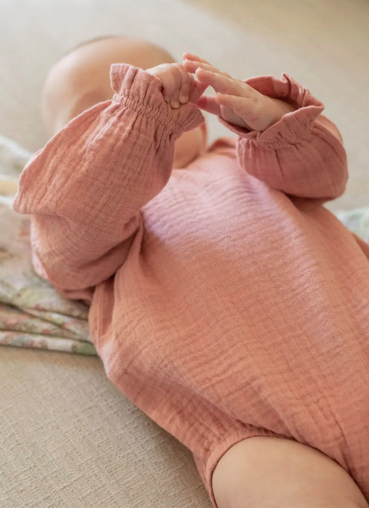 Organic Cotton Double Gauze Bubble Romper – Oversized Baby Romper