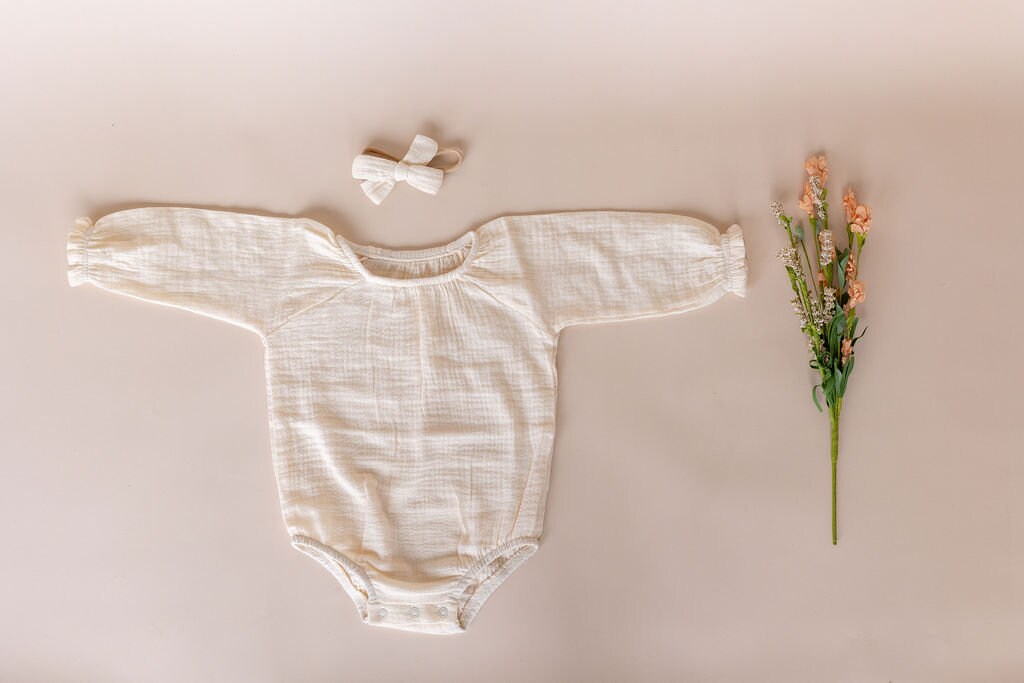 Organic Cotton Double Gauze Bubble Romper – Oversized Baby Romper