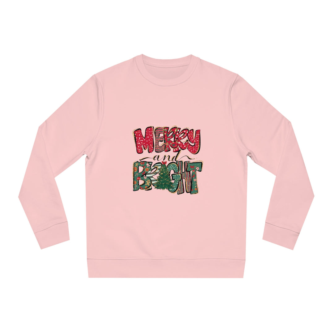 Merry and Bright Sweatshirt Organic, Happy Christmas,  Merry Christmas crewneck ,Santa sweatshirt