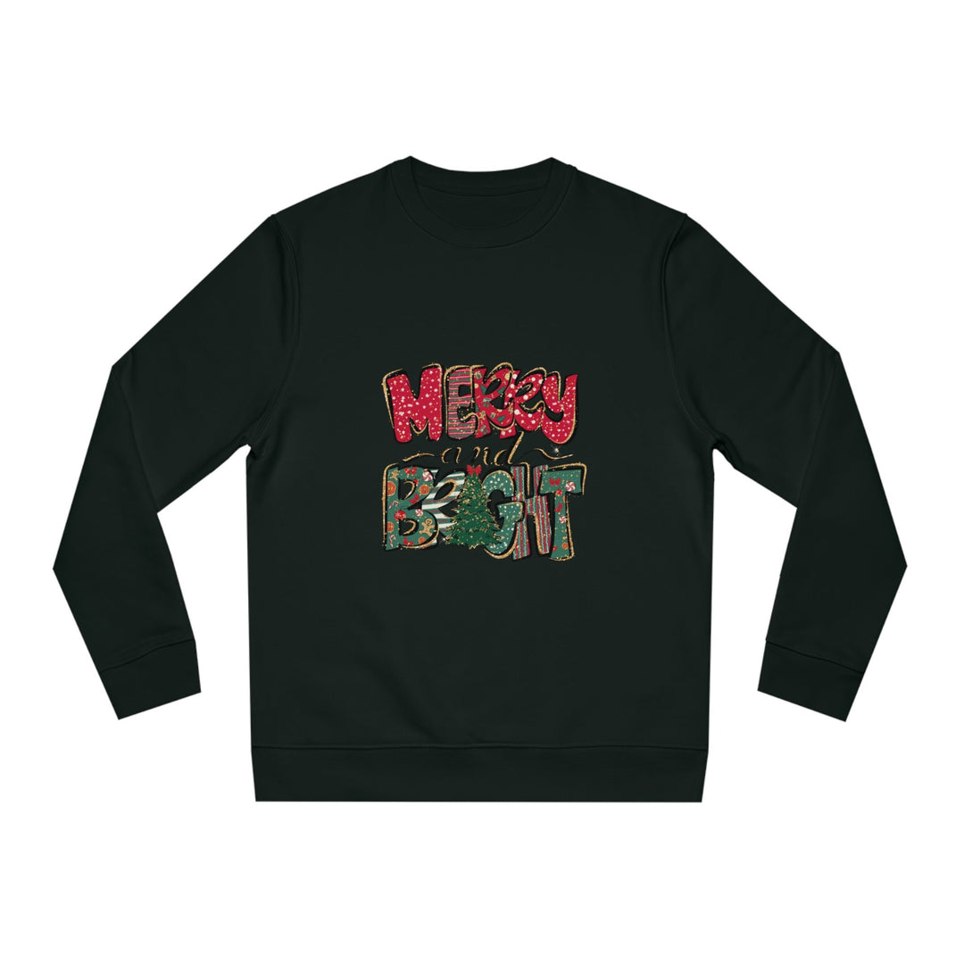 Merry and Bright Sweatshirt Organic, Happy Christmas,  Merry Christmas crewneck ,Santa sweatshirt