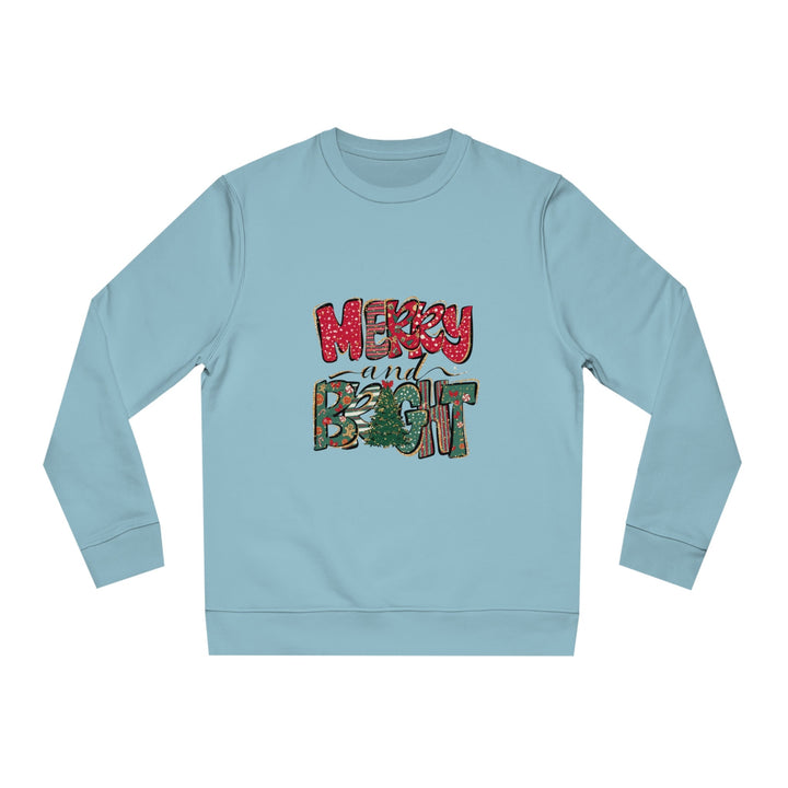 Merry and Bright Sweatshirt Organic, Happy Christmas,  Merry Christmas crewneck ,Santa sweatshirt