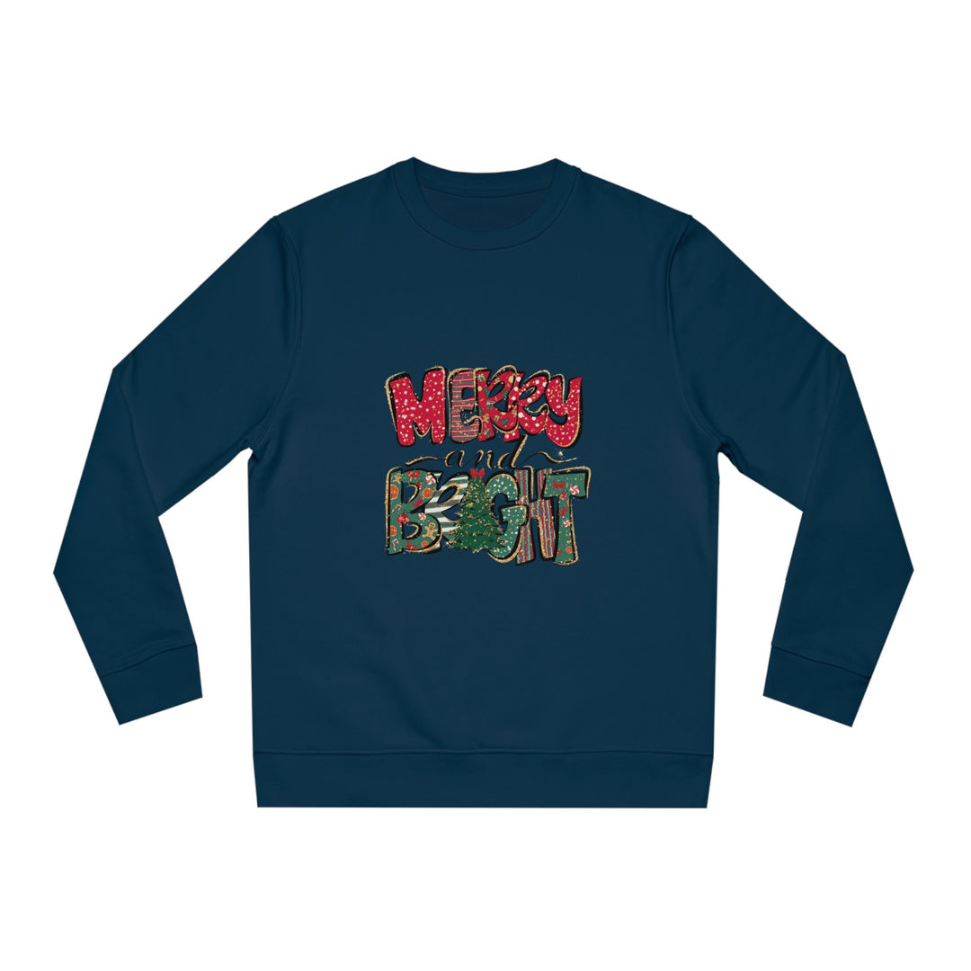 Merry and Bright Sweatshirt Organic, Happy Christmas,  Merry Christmas crewneck ,Santa sweatshirt