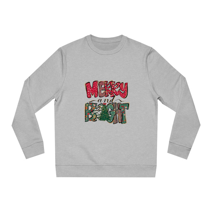 Merry and Bright Sweatshirt Organic, Happy Christmas,  Merry Christmas crewneck ,Santa sweatshirt