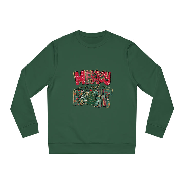 Merry and Bright Sweatshirt Organic, Happy Christmas,  Merry Christmas crewneck ,Santa sweatshirt