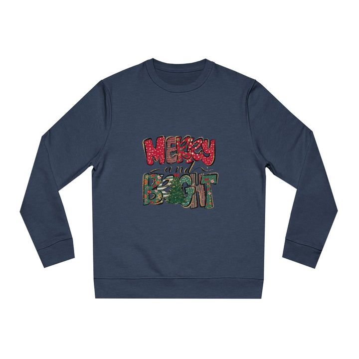 Merry and Bright Sweatshirt Organic, Happy Christmas,  Merry Christmas crewneck ,Santa sweatshirt