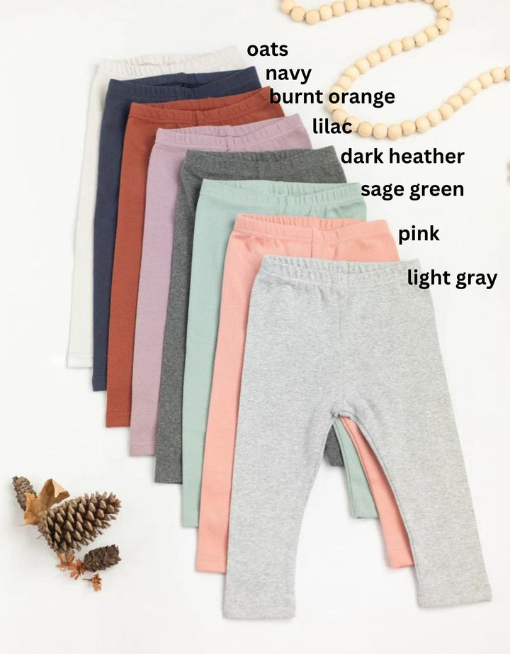 Baby leggings, Toddler Soft ribbed cotton, Neutral closing for babies unisex colors soft and stretchy, baby shower gift, newborn babie gift