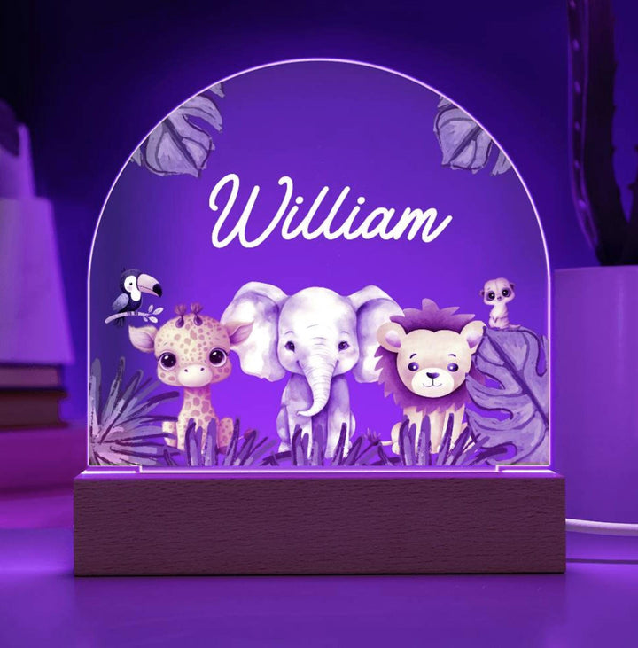 Personalized LED Animal Lamp, Safari Jungle, Birthday Gifts for Kids, Kids Bedroom Nursery Table Light,Kids Night Light Gift