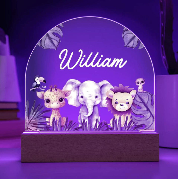 Personalized LED Animal Lamp, Safari Jungle, Birthday Gifts for Kids, Kids Bedroom Nursery Table Light,Kids Night Light Gift