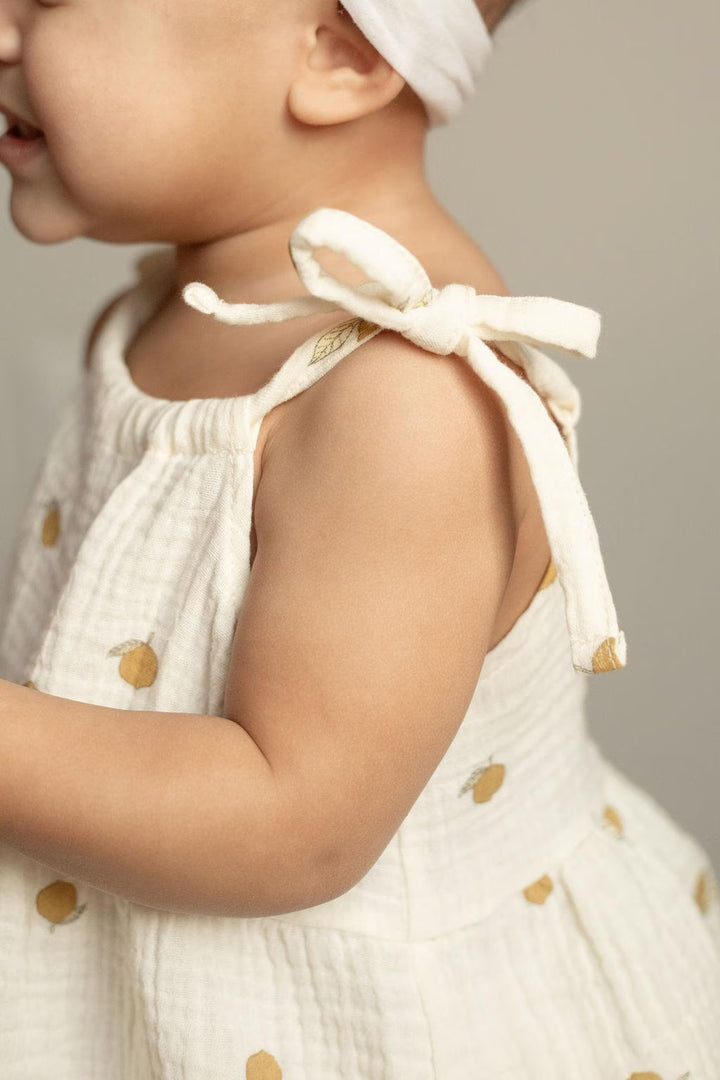 Dress with bloomers set lemon print