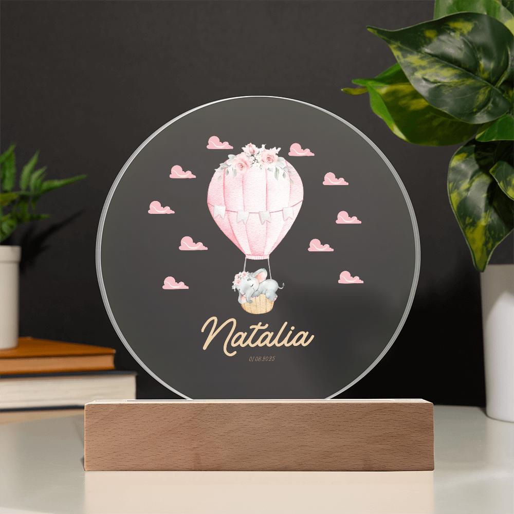 Cute Childs Name Personalized night light, baby gifts, Girl Gift, Hot air ballon Light,  Bedroom LED Decor Sign,Daughter,Grandbaby Kids Gift