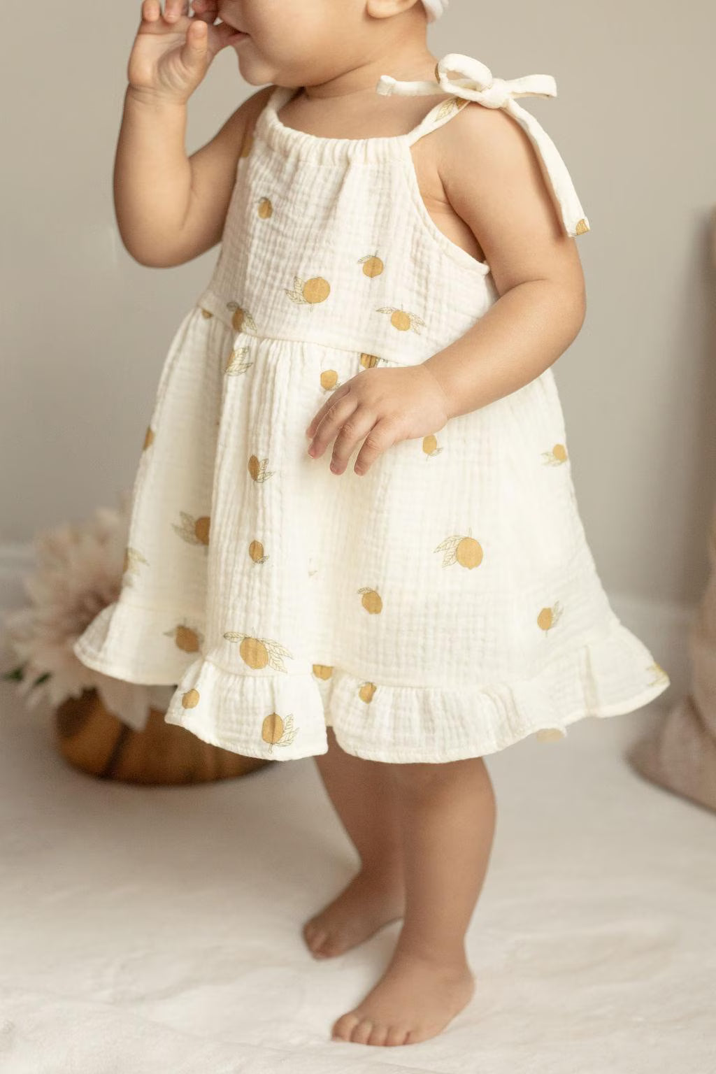 Dress with bloomers set lemon print