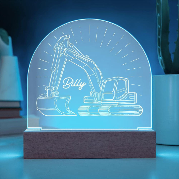 Personalised Digger Night Light LED, Nursery Decor,Kids Gift,Night Light,Children's Night Light,Digger Light,Tractor Light