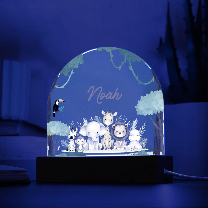 Safari Kids Night Light Gift Personalized LED Animal Lamp,Jungle, Birthday Gifts for Kids, Kids Bedroom Nursery Table Light, baby boy gift