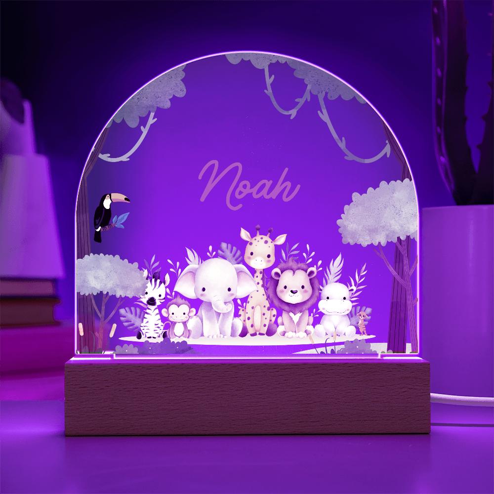 Safari Kids Night Light Gift Personalized LED Animal Lamp,Jungle, Birthday Gifts for Kids, Kids Bedroom Nursery Table Light, baby boy gift