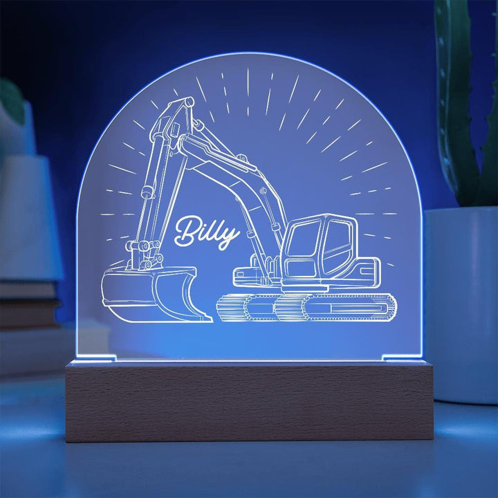 Personalised Digger Night Light LED, Nursery Decor,Kids Gift,Night Light,Children's Night Light,Digger Light,Tractor Light