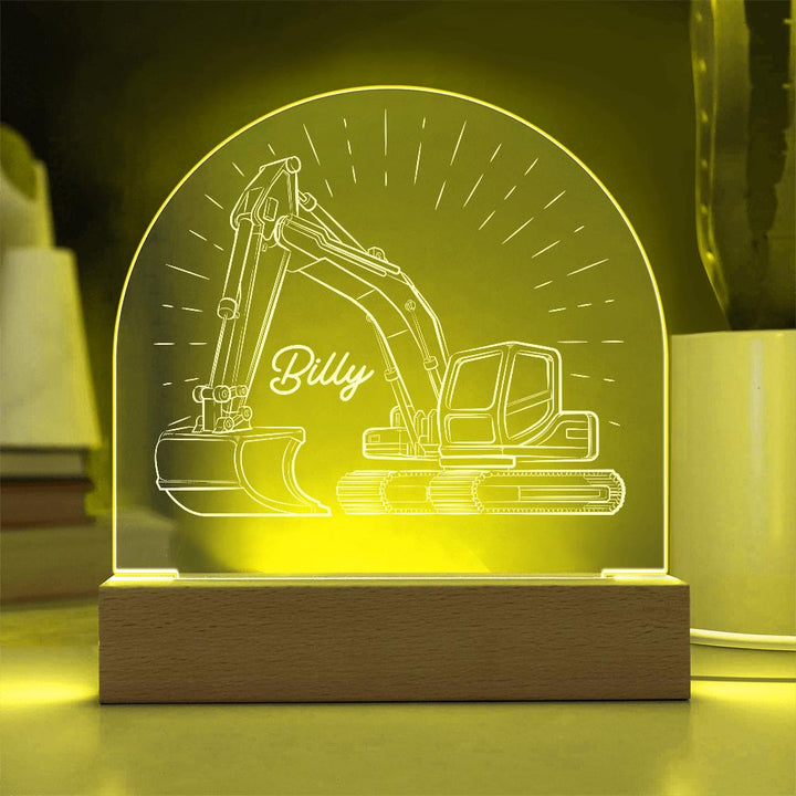 Personalised Digger Night Light LED, Nursery Decor,Kids Gift,Night Light,Children's Night Light,Digger Light,Tractor Light