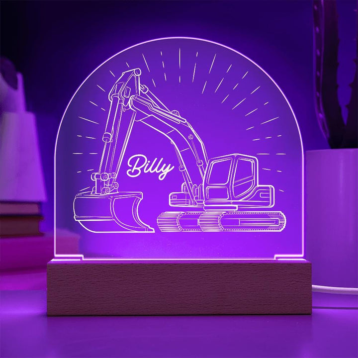 Personalised Digger Night Light LED, Nursery Decor,Kids Gift,Night Light,Children's Night Light,Digger Light,Tractor Light