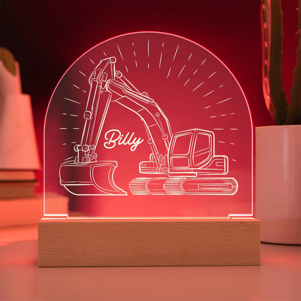 Personalised Digger Night Light LED, Nursery Decor,Kids Gift,Night Light,Children's Night Light,Digger Light,Tractor Light