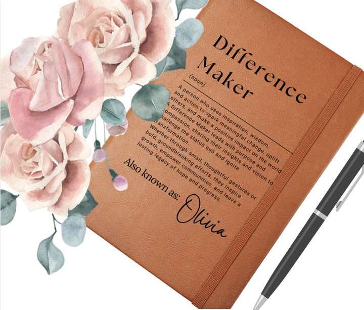 Difference Maker Gift,Personalized Difference Maker Journal, Difference Maker Definition Gift, Mentor Gift, Leader Gift, Appreciation Gifts