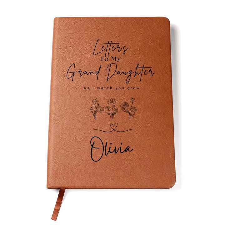 Letters To My Grand Daughter Personalized Name Notebook, New Grandma Gift, Grandparent Personalized Journal, Grandma Memory Book