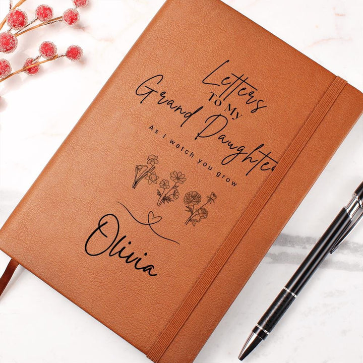 Letters To My Grand Daughter Personalized Name Notebook, New Grandma Gift, Grandparent Personalized Journal, Grandma Memory Book