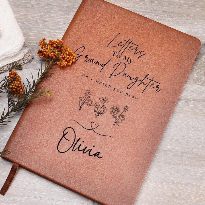 Letters To My Grand Daughter Personalized Name Notebook, New Grandma Gift, Grandparent Personalized Journal, Grandma Memory Book