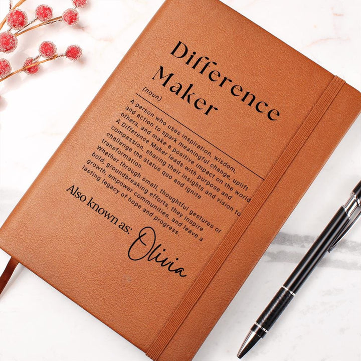 Difference Maker Gift,Personalized Difference Maker Journal, Difference Maker Definition Gift, Mentor Gift, Leader Gift, Appreciation Gifts