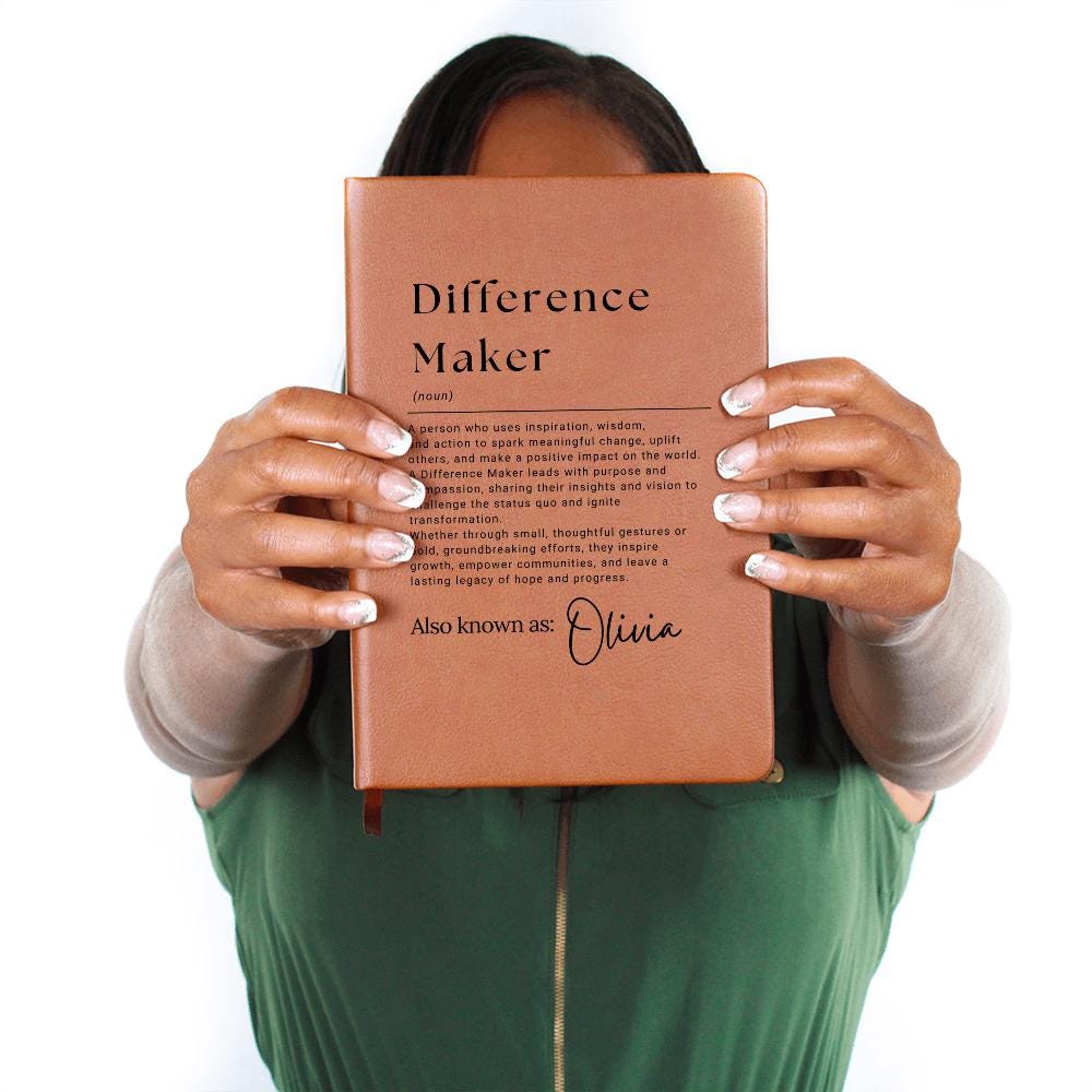 Difference Maker Gift,Personalized Difference Maker Journal, Difference Maker Definition Gift, Mentor Gift, Leader Gift, Appreciation Gifts