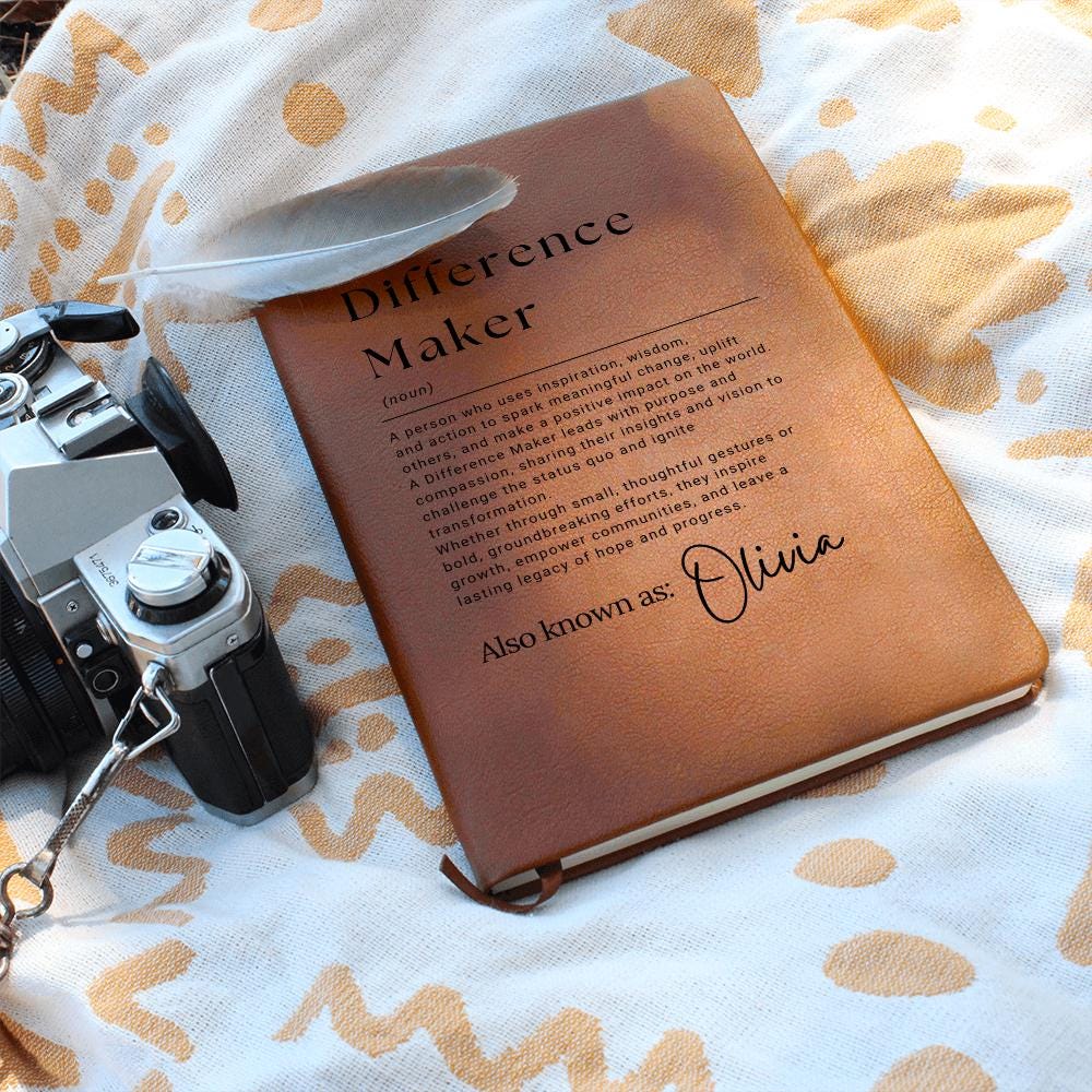Difference Maker Gift,Personalized Difference Maker Journal, Difference Maker Definition Gift, Mentor Gift, Leader Gift, Appreciation Gifts