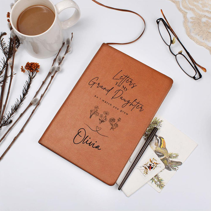 Letters To My Grand Daughter Personalized Name Notebook, New Grandma Gift, Grandparent Personalized Journal, Grandma Memory Book