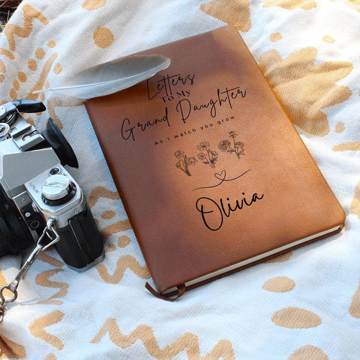 Letters To My Grand Daughter Personalized Name Notebook, New Grandma Gift, Grandparent Personalized Journal, Grandma Memory Book