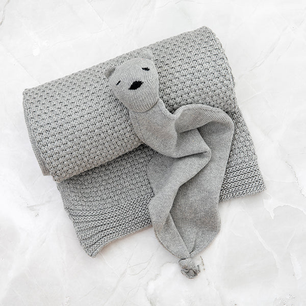 Honey Bee Organic Cotton Baby Blanket and Teddy Lovie Set