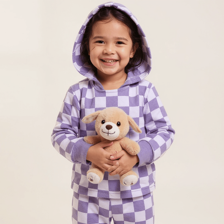 Purple Haze Checker Hooded Jogger Set
