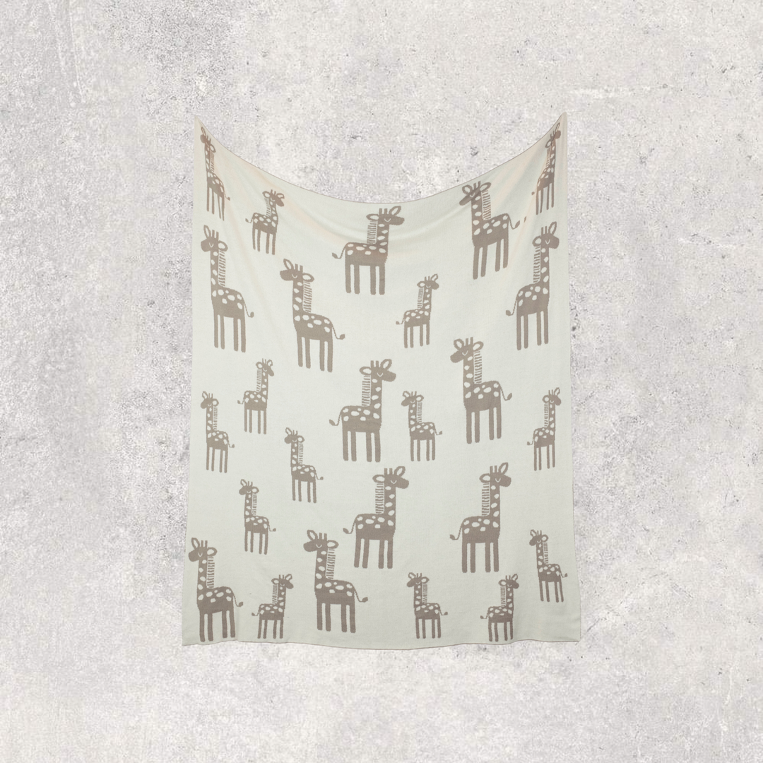 Giraffe Organic Cotton Baby Blanket and Burp Cloth Set