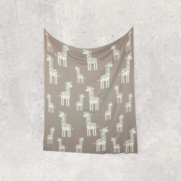 Giraffe Organic Cotton Baby Blanket and Burp Cloth Set