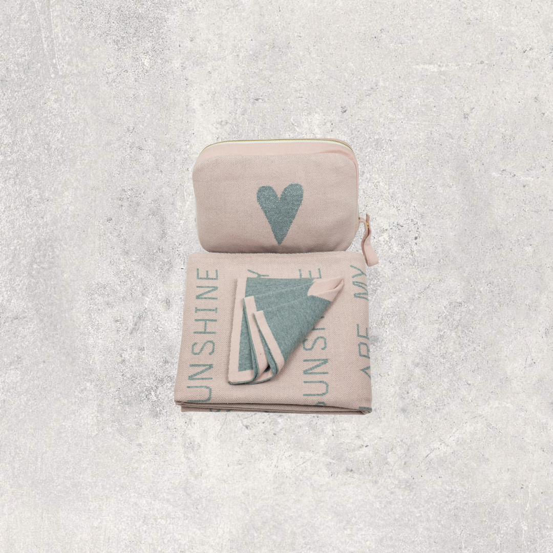 You Are My Sunshine Organic Cotton Baby Blanket and Burp Cloth Set