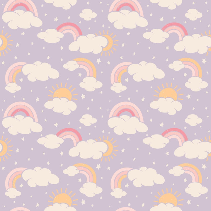 Lavender Rainbows and Clouds Zipper Footie