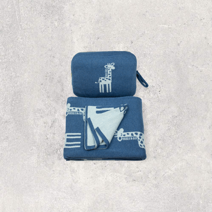 Giraffe Organic Cotton Baby Blanket and Burp Cloth Set